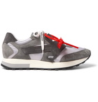 Off-White - Runner Suede and Shell Sneakers - Gray