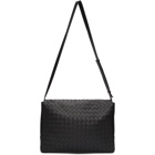 Bottega Veneta Black Medium Intrecciato Messenger Bag