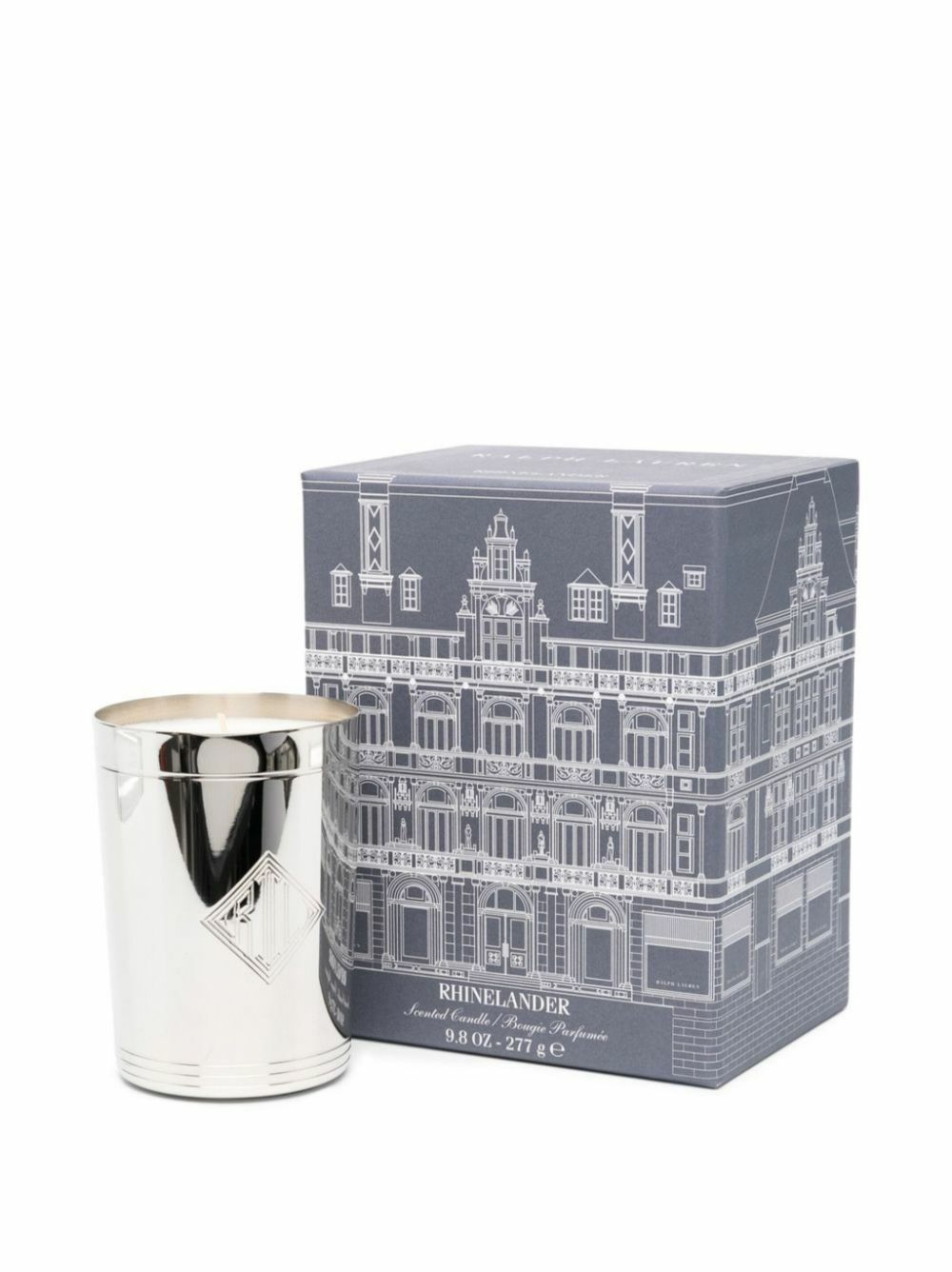 Ralph Lauren Home Silver-Tone Rhinelander Logo-Debossed Candle