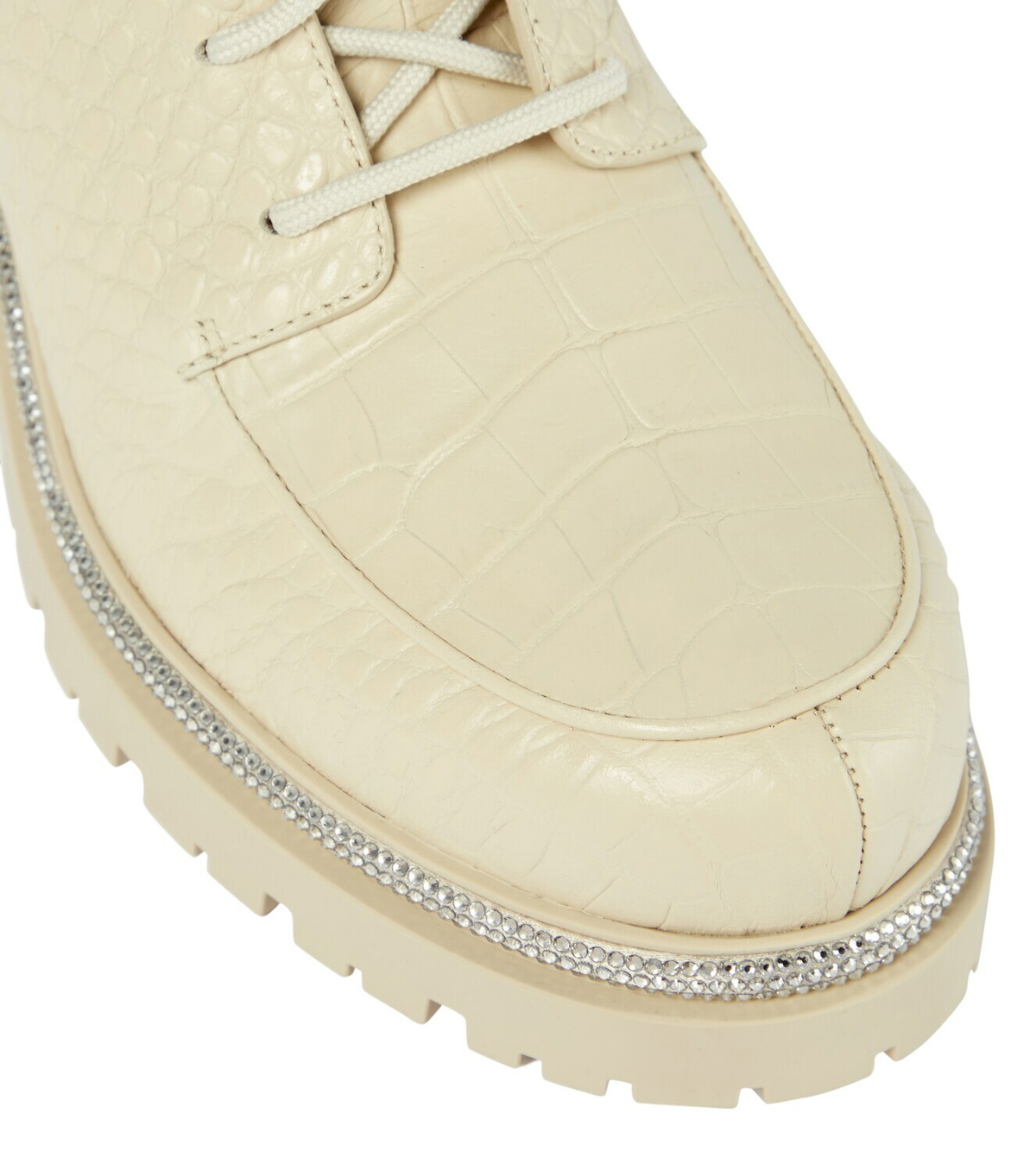 Rene Caovilla Croc-effect leather combat boots