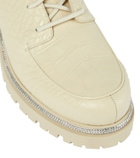 Rene Caovilla Croc-effect leather combat boots