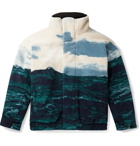 Burberry - Printed Padded Fleece Bomber Jacket with Detachable Liner - Blue
