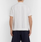 Monitaly - Camp-Collar Pleated Cotton-Gauze Shirt - White