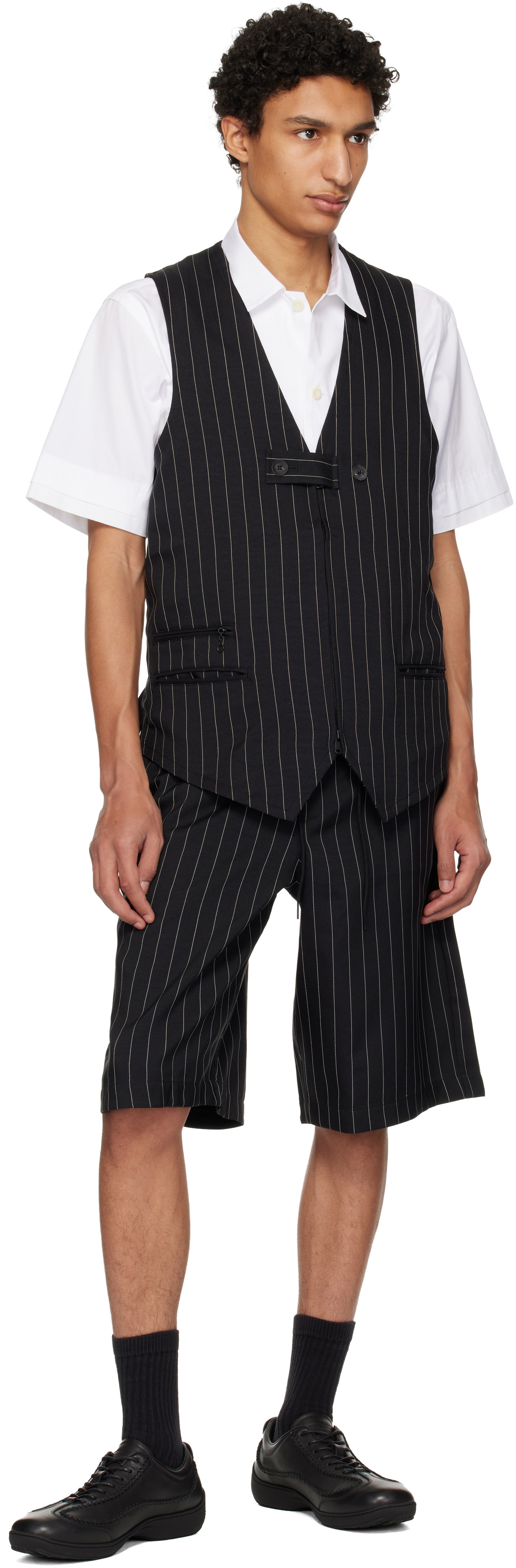 Y-3 Black Sport Uniform Pinstripe Tailored Vest