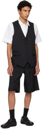 Y-3 Black Sport Uniform Pinstripe Tailored Vest