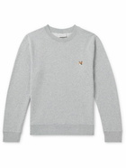 Maison Kitsuné - Logo-Appliquéd Cotton-Jersey Sweatshirt - Gray