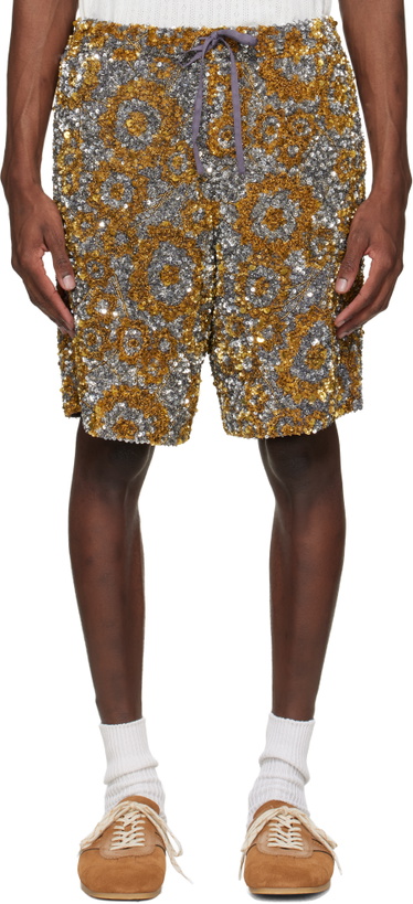 Photo: Dries Van Noten Gold & Silver Embroidered Shorts