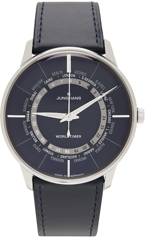 Photo: Junghans Blue & Silver Meister Worldtimer Watch