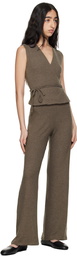 LESET Brown Lauren Sleeveless Wrap Vest