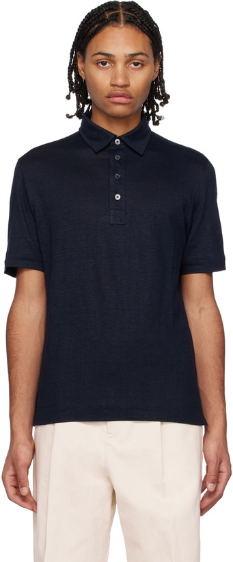 Photo: ZEGNA Navy Solid Polo