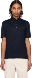 ZEGNA Navy Solid Polo