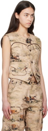 Andersson Bell Beige Cowboy Printed Vest