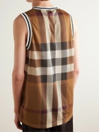 Burberry - Checked Mesh Tank Top - Brown