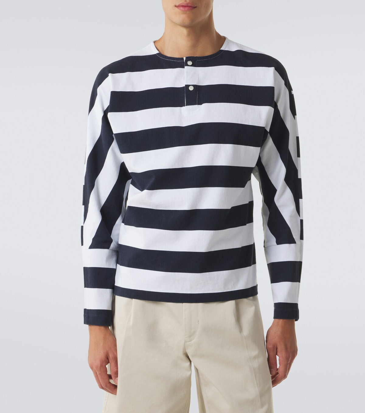 Jacquemus Marinière striped cotton jersey Henley shirt