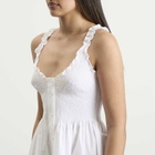 SKIMS Women's Garment Washed Poplin Mini Dress in Snow