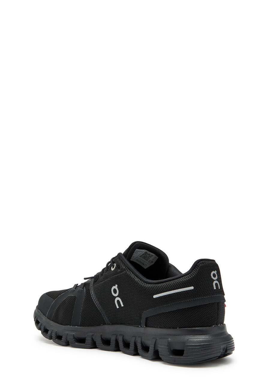 ON Cloud 6 Panelled Mesh Sneakers Black And Silver