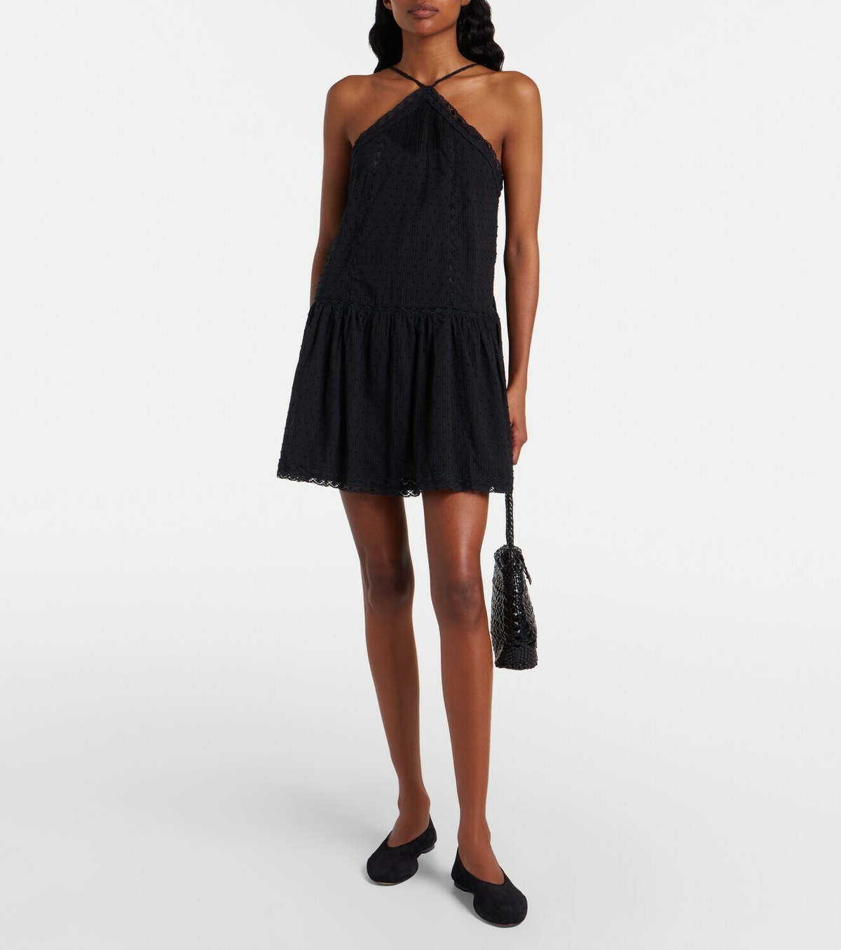 Poupette St Barth Nora crochet-trimmed cotton minidress