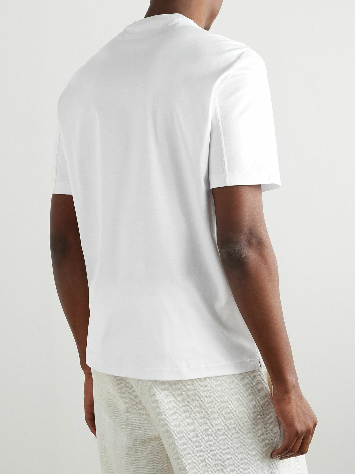 Brunello Cucinelli - Slim-Fit Logo-Print Cotton-Jersey T-Shirt - White