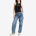 Dickies Women's Stevensville Carpenter Pants in Rinsed Blue