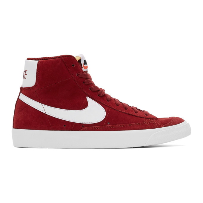 Photo: Nike Red Suede Blazer Mid 77 Sneakers