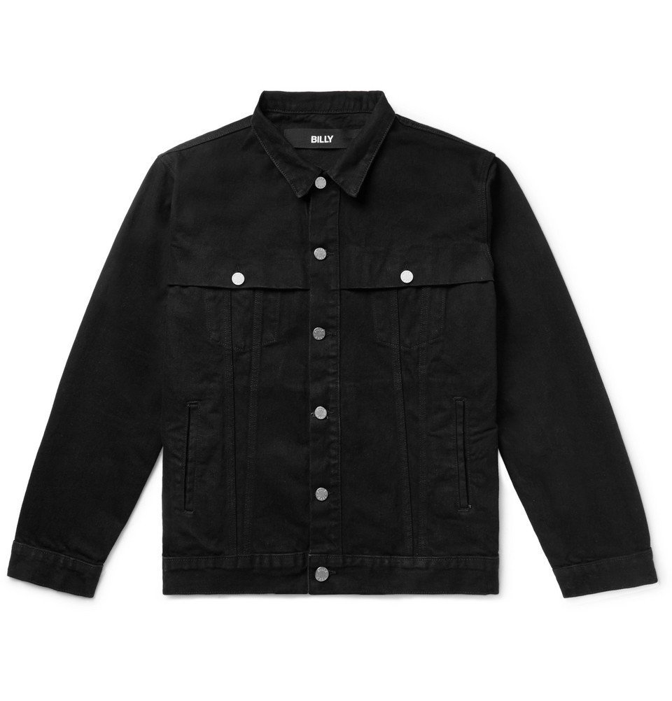 BILLY - Printed Denim Trucker Jacket - Black Billy