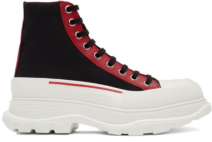 Photo: Alexander McQueen Black Tread Slick High Sneakers