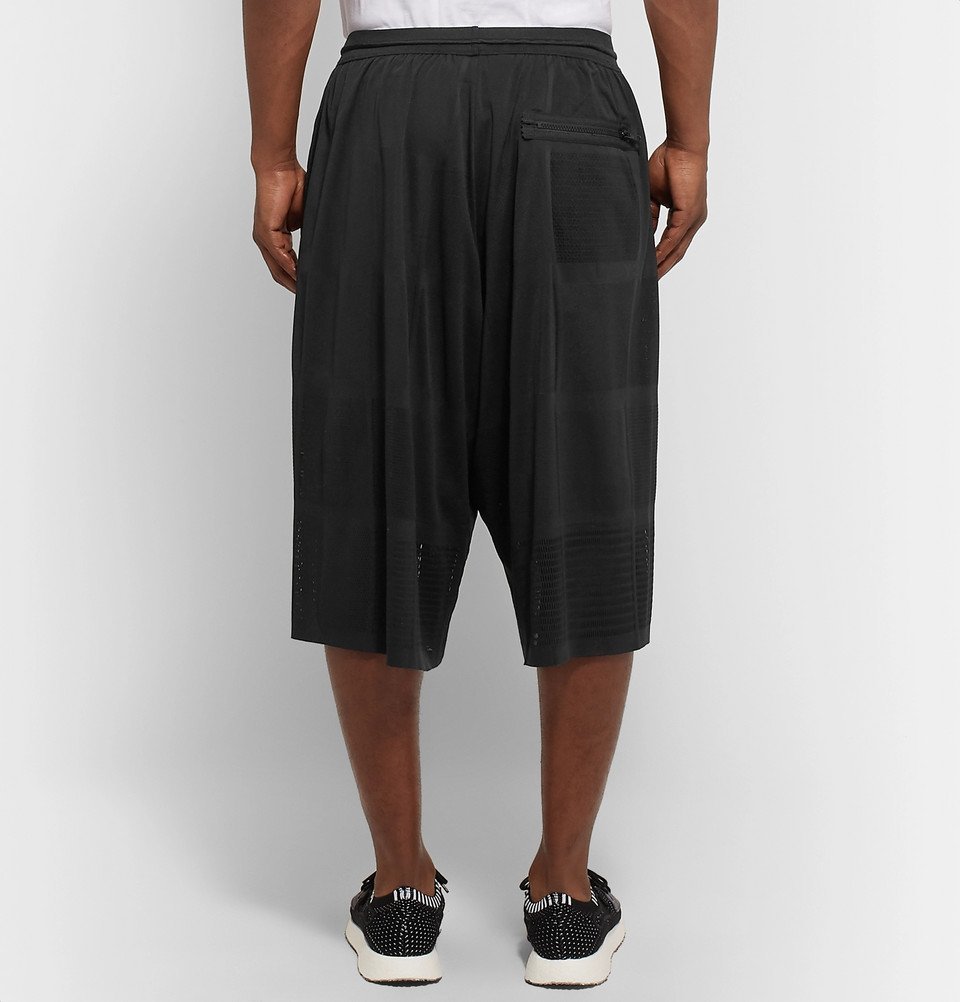 Y-3 - Patchwork Mesh-Jacquard Shorts - Men - Black Y-3