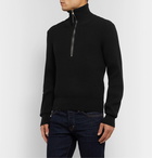 TOM FORD - Slim-Fit Ribbed Wool Zip-Up Sweater - Black