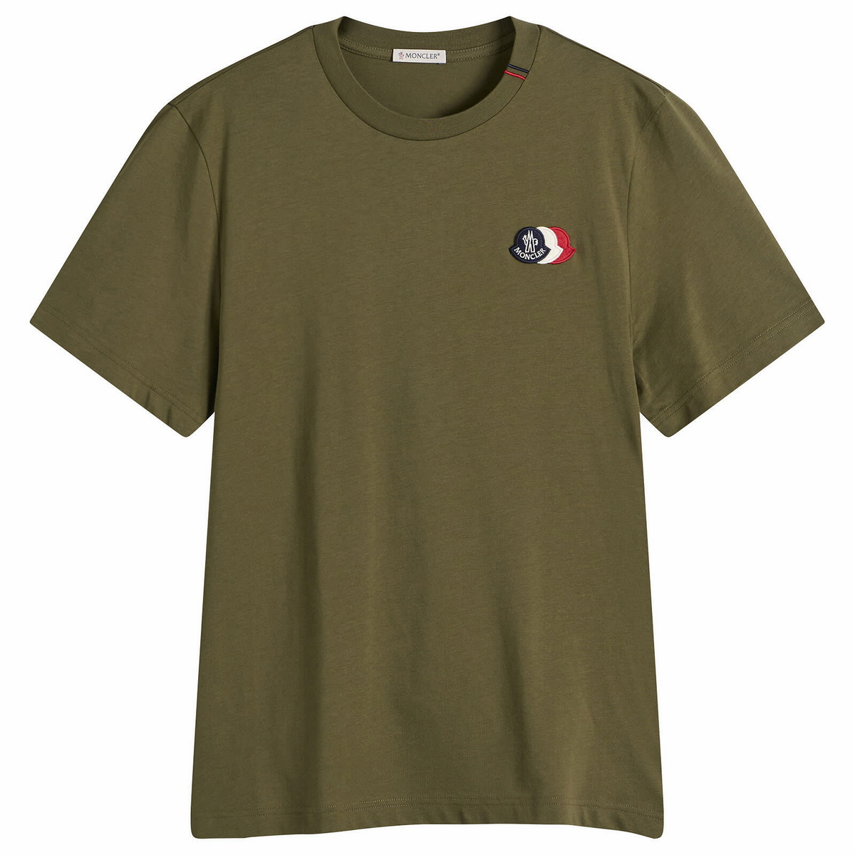Moncler Men's Cotton Patch Logo T-Shirt in Green