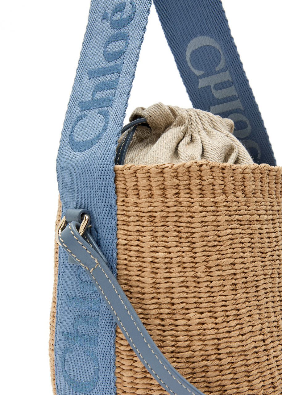 Chloe Woody Raffia Bucket bag - Blue - One Size