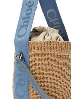 Chloe Woody Raffia Bucket bag - Blue - One Size