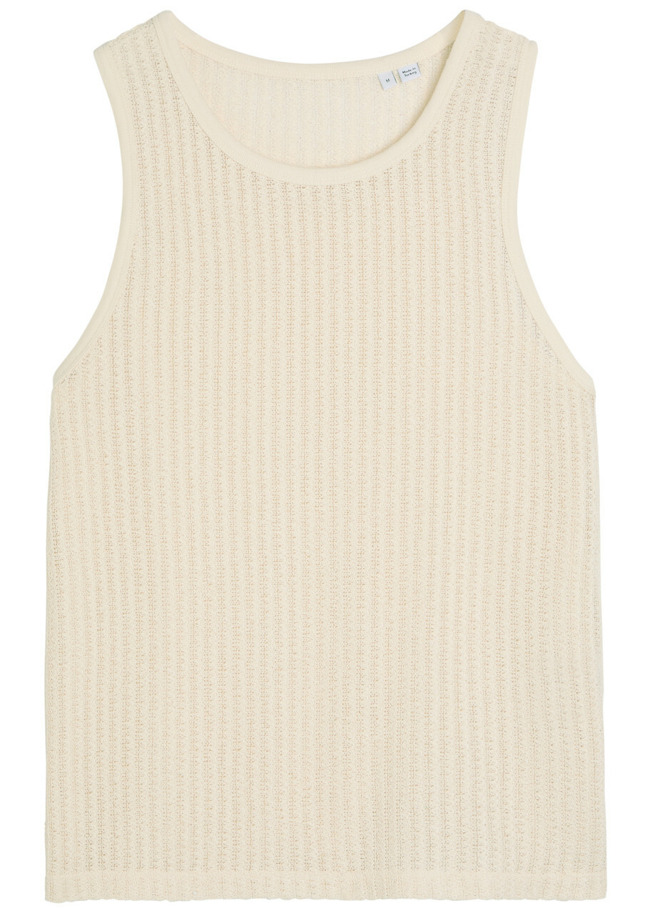 Wax London Prim Cotton-knit Vest Ecru