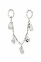 Diesel Metal chain charm with iconic pendants - Charms and Keyrings Womens in Silver