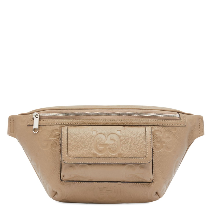 Photo: Gucci Men's Embossed GG Leather Waist Bag in Taupe