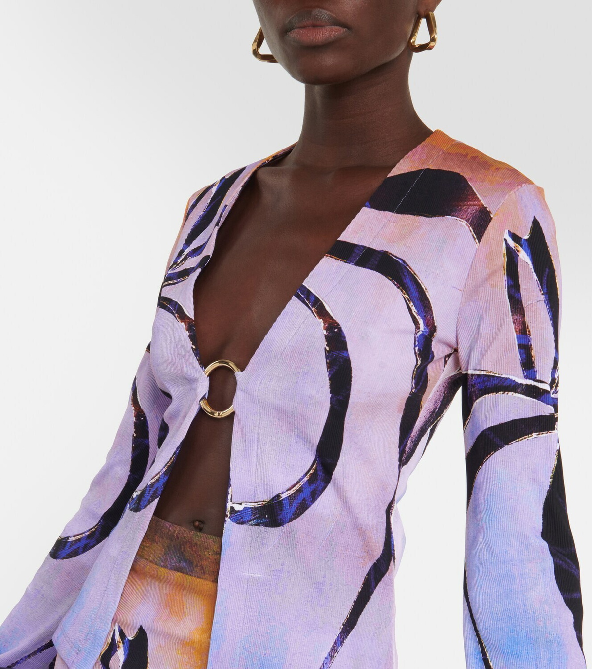 Louisa Ballou Printed cotton-blend cardigan