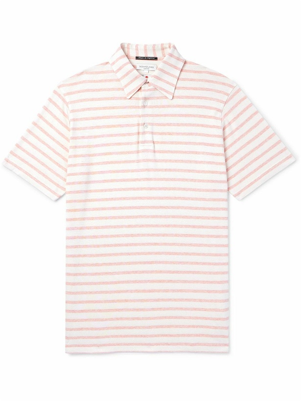 Photo: Richard James - Striped Jersey Polo Shirt - Pink