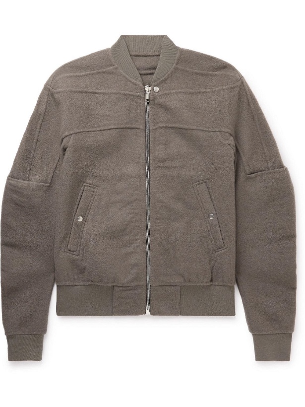 Photo: Rick Owens - Panelled Cashmere Bomber Jacket - Brown