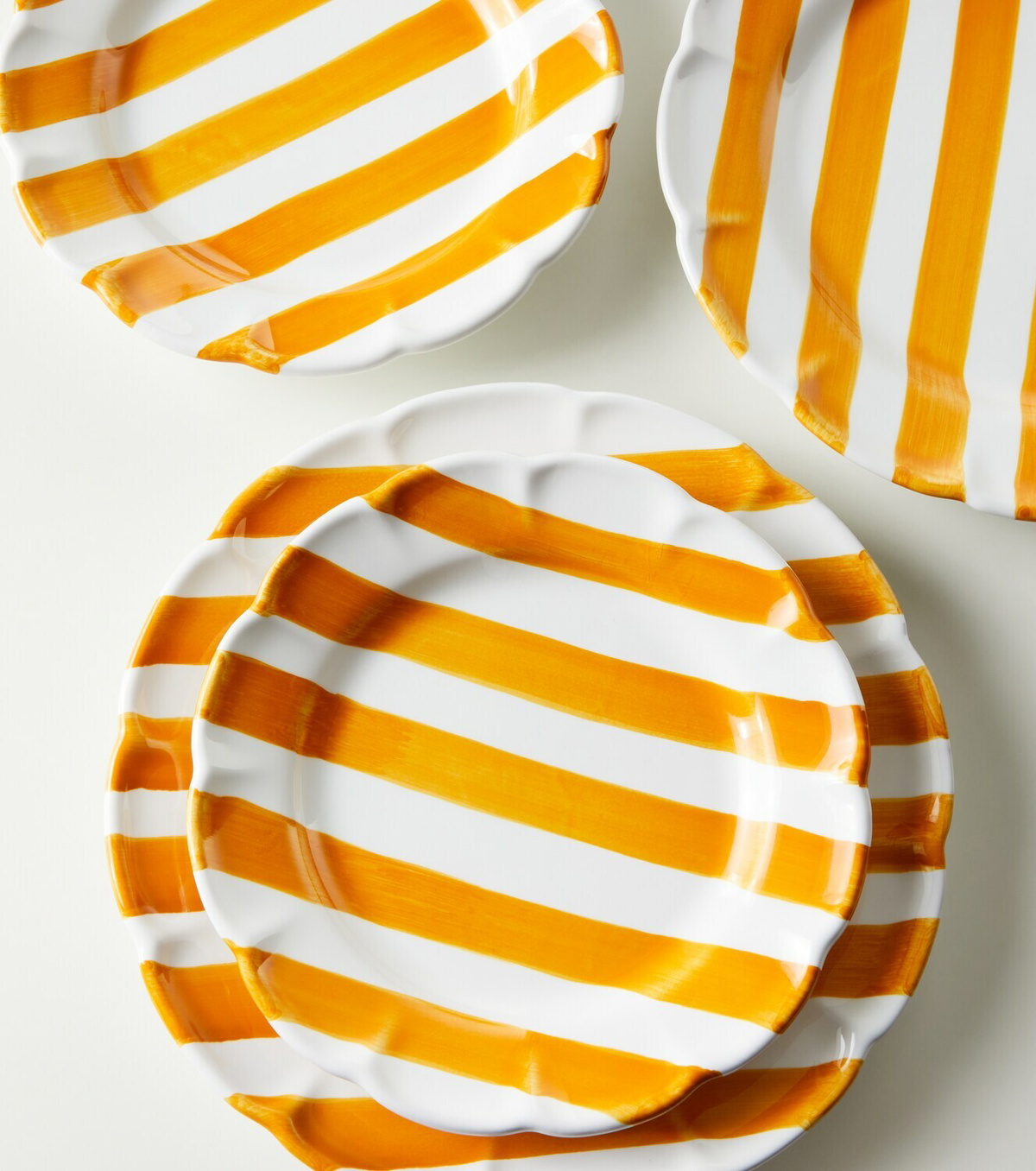 Cabana Righe set of 2 ceramic dessert plates