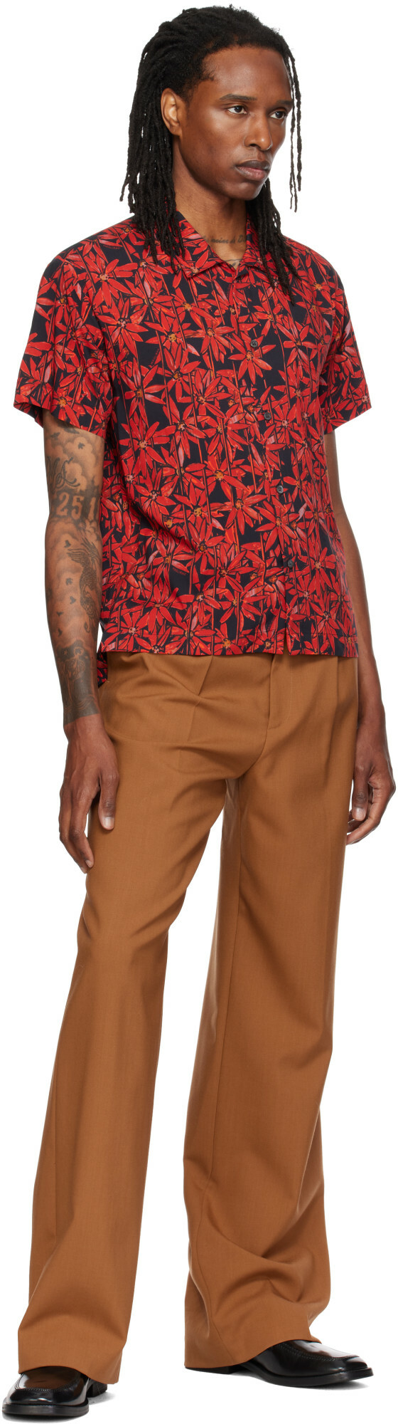 Magliano Red & Black 'Behind Bars Flowers' Shirt