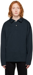 ANOTHER ASPECT Navy Spread Collar Polo