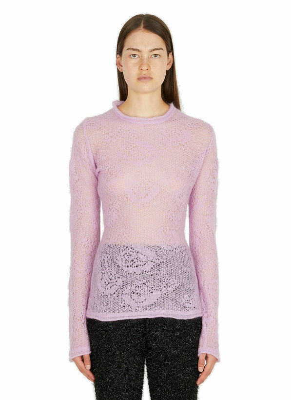Photo: Rose Jacquard Knit Top in Lilac
