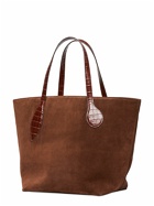 LITTLE LIFFNER Sprout Suede & Embossed Leather Tote Bag
