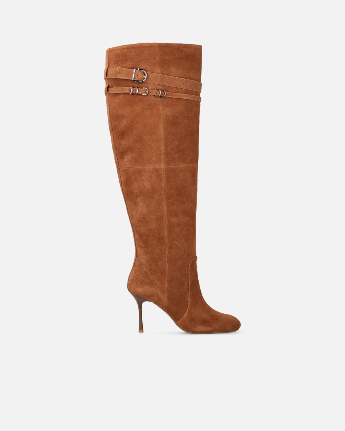Pinko High Boots In Suede With Heel And Strap Laminated Gold