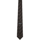 TOM FORD Brown Stripe Tonal Weave Tie