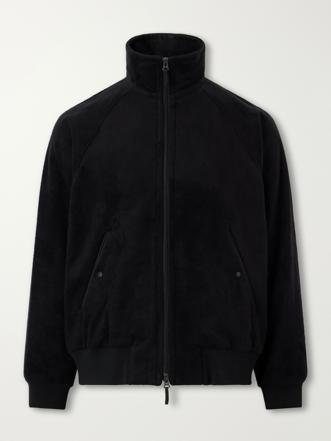 ATON - Silk And Wool-Blend Fleece Jacket - Black