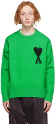 AMI Paris Green Ami de Cœur Sweater