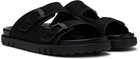 Ferragamo Black Double-Strap Sandals