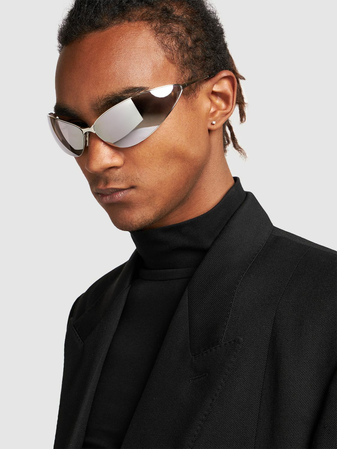 BALENCIAGA - 0315s Razor Cat Metal Sunglasses Balenciaga
