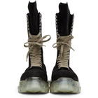 Rick Owens Black Suede Mega Bozo Combat Boots