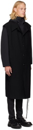 Y's Black Double Layered Coat